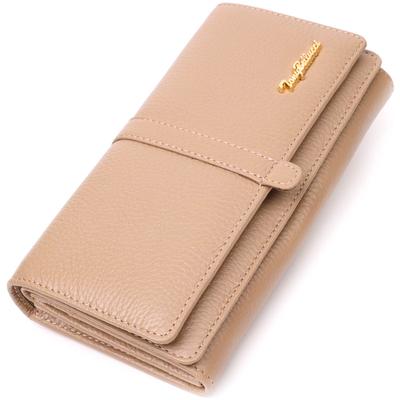 Praktyczny damski portfel z wieloma przegródkami wykonany z prawdziwej skóry Tony Bellucci Wallet 21959 Beige