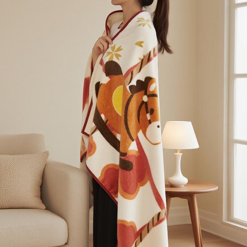 

Британский музей Шаль-плед с новогодним дизайном лошади