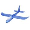 Flying Mini Throwing Glider Shiny Night Aircraft Toy Hand Launch Airplane Model(Blue)