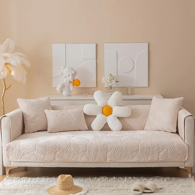1pcs European Sofa Cover Universal Solid Color Sofa Towel Covers Slip Resistant Couch Cover Sofa Towel for Living Room Decor