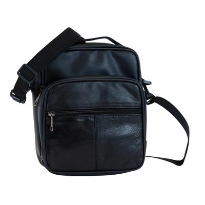 Raffinato Men's Small, Lightweight, Vertical Shoulder Bag, Made of Sheepskin Leather. Can Be Worn Over the Shoulder or Across the Body. Also Available