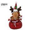 Festive Table Centerpieces Sequins Christmas Santa Claus/Snowman/Elk Ornaments with Candies Storage Pocket, Plush Claus Red or Green Figures