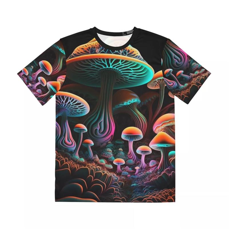 2024 Mushroom T Shirt For Mens Graphic Print Short Sleeve Tops 3D Casual Street Man's T-shirt Oversized Tee Shirt Men Clothing