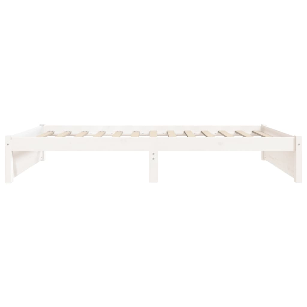 Solid Wood Bed Frame Without Mattress White 75 X 190 Cm