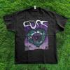 HOT! The Cure Wish Purpple Unisex Black T-shirt S-