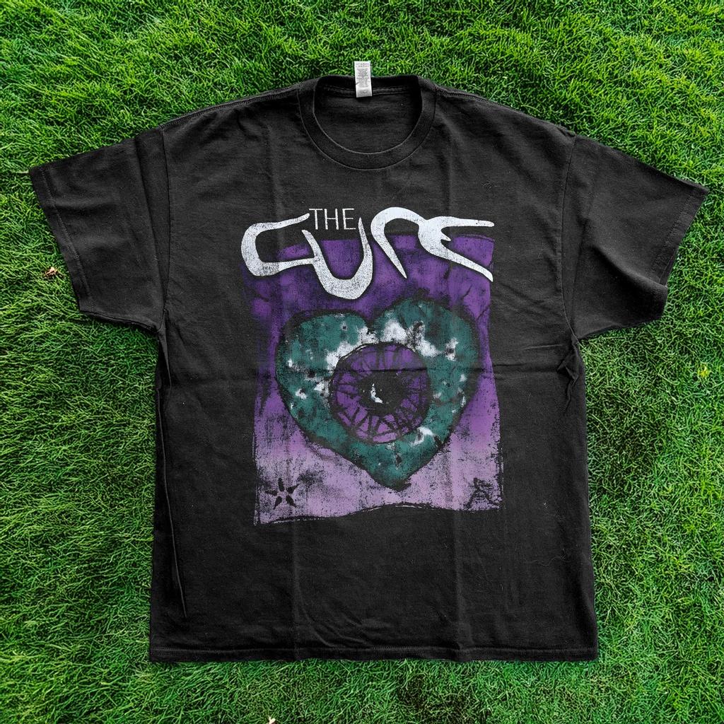 HOT! The Cure Wish Purpple Unisex Black T-shirt S-