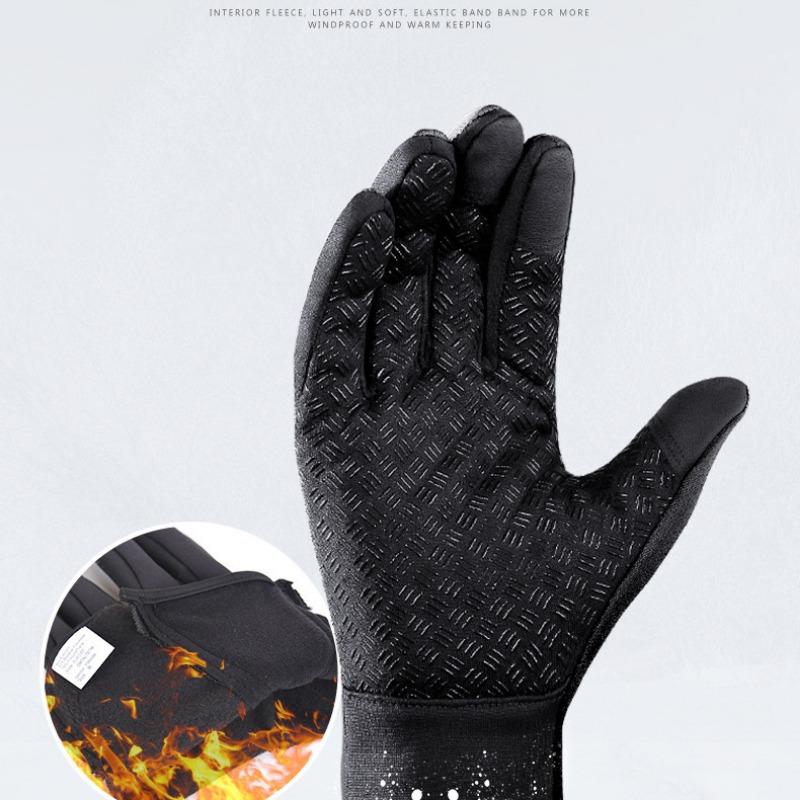 Outdoor Sports Gloves, All Finger, Autumn and Winter Gloves, Touch Screen, Anti Slip, Waterproof, Windproof, Brushed Warm, Skiing, Mountaineering,