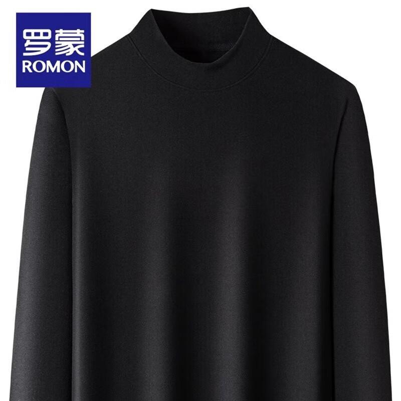 ROMON Men's 2024 Business Semi-High Collar Warm Knit Sweater