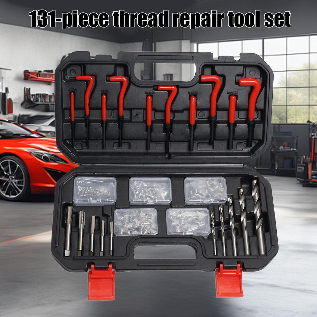131pcs Rethreading Tool Kit Auto Engine Block Damage Repair Kit M5 M6 M8 M10 M 12 Engine Thread Repair Tool For Car Repair
