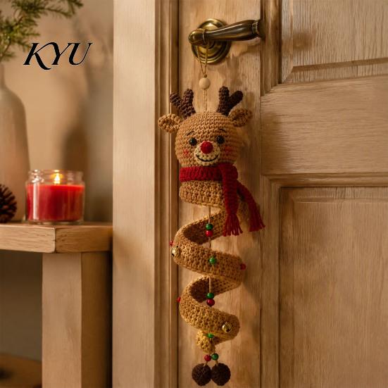 Handgefertigter Geister-Anhänger Zubehör DIY Häkelset, Geister-/Pinguin-/Hirsch-/Lebkuchenmann-/Kürbisform, Spiralmuster Bastelornament für Halloween Zuhause