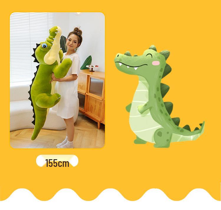 Large Cute Crocodile Hug Pillow Plush Toy for Girls' Soothing Sleep