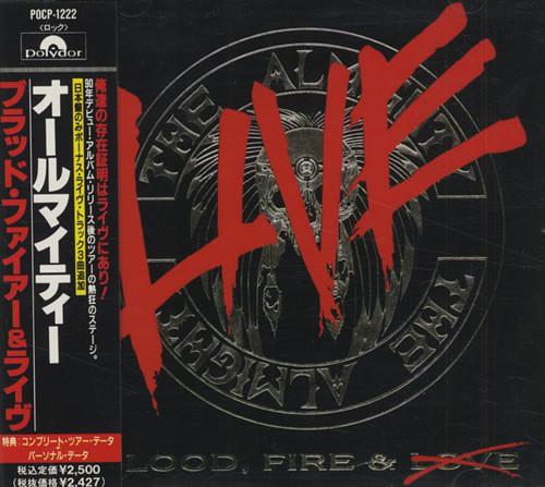 

CD ALMIGHTY - Blood, Fire & Live POCP1222 POLYDOR 1992 Japan ObiMetal Used