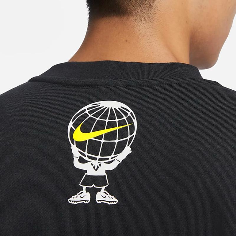 Nike Checkered Alphabet Print Pullover Sweatshirt Men Tops Black FD9744-010