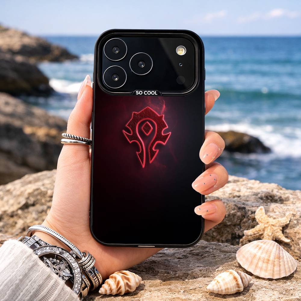 W-World of W-Warcraft Phone Case For iPhone17 16 15 14 13 12 Pro Max Grey Black Matte Laser Metallic Aurora Funda