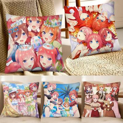 The Quintessential Quintuplets Anime Pillow Case Fashion Square Pillowcase Bedroom Sofa Room Ins Decoration Leisure