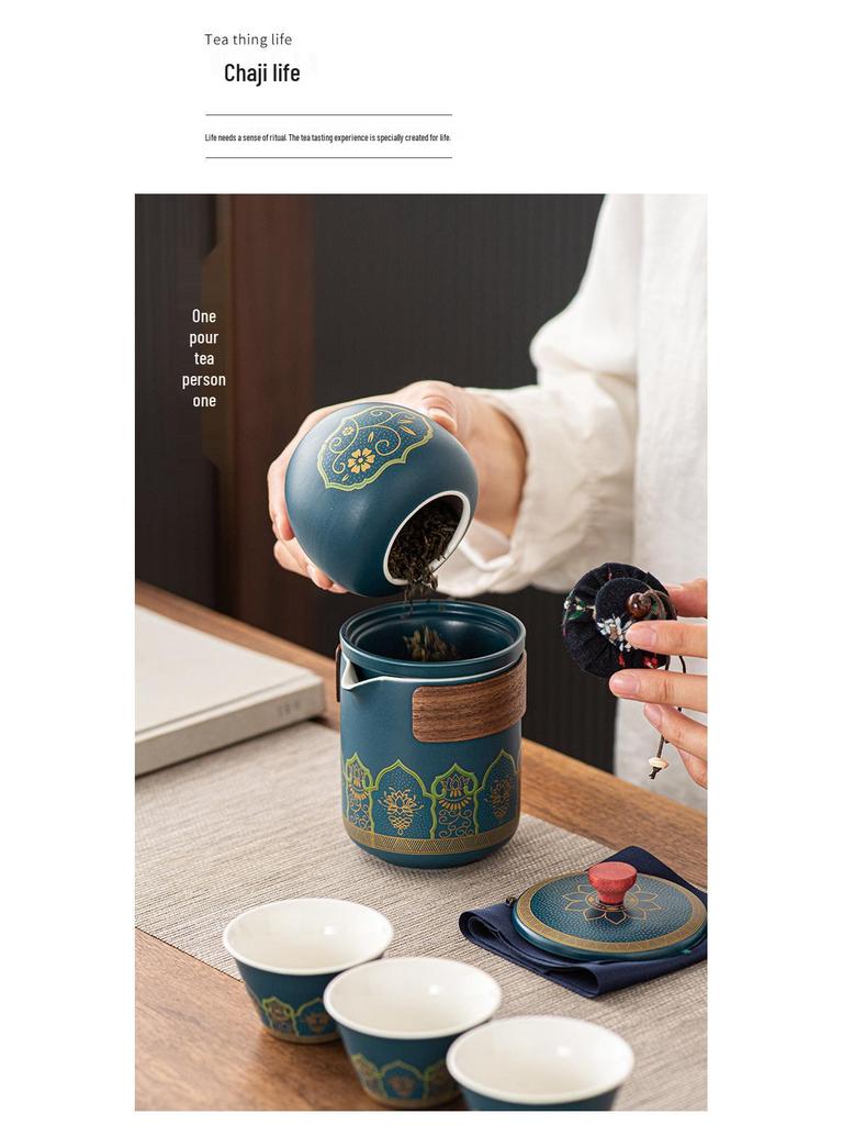 Portable Kung Fu Tea Set with Custom Logo - Ideal for Festivals, Corporate Gifts, and Outdoor Use