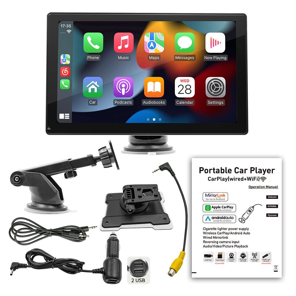 BQCC 9" IPS HD Screen Car Radio Mirrorlink Smart BT FM USB AUX TF Wireless Carplay Android Auto Vehicle Stereo MP5 Car Player