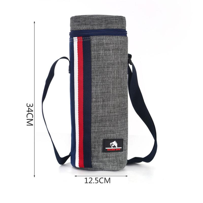2L Portable Oxford Cloth Circular Insulated Bottle Cooler Bags Camping Accessories Insulated Water Bottle Bag