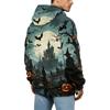Men's Fall Winter Halloween Print Plus Size Hooded Flannel Sweatshirt Casual Trendy Streetwear