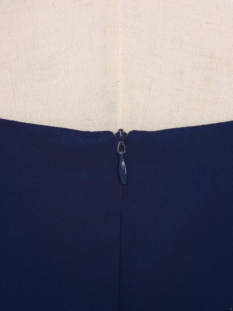 Flickklänning Enfärgad Foder V-ringning Ärmlös Veckad Klänning Glittrande Strassprydd Hög Midja A-linje Studentklänning