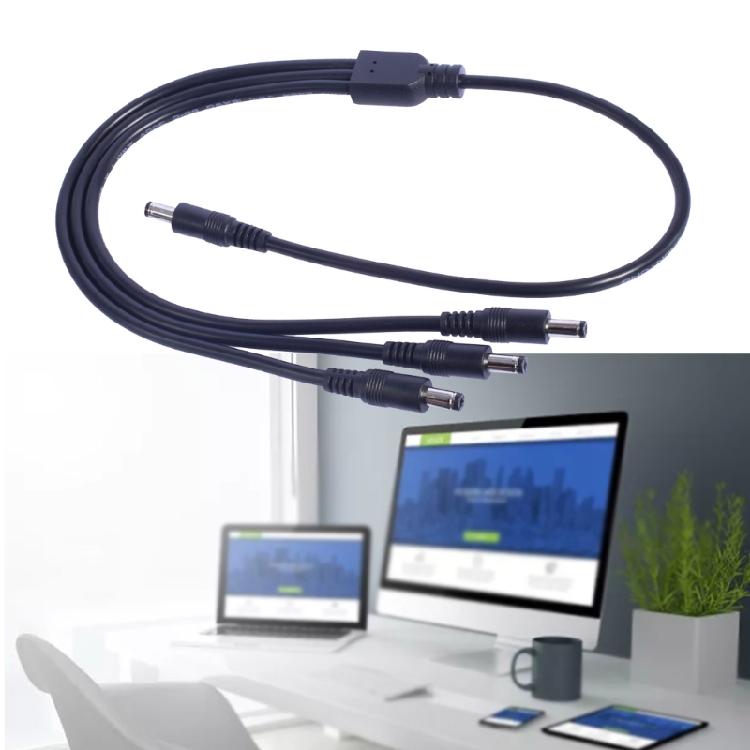 1 Male to 3 Male Way Splitter Connectors Cable for CCTV LED Light Bar 5.5x2.1m