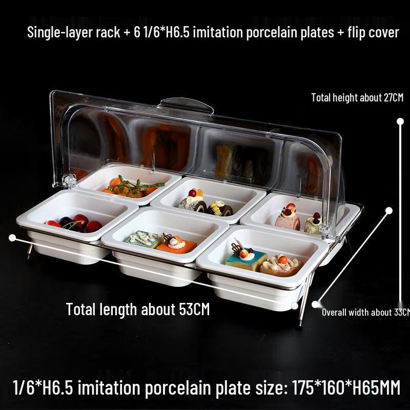 Nierxin Melamine Buffet Food Display Tray with Cover