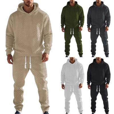 Conjunto casual masculino de moletom com capuz e calças compridas Conjunto casual de duas peças
