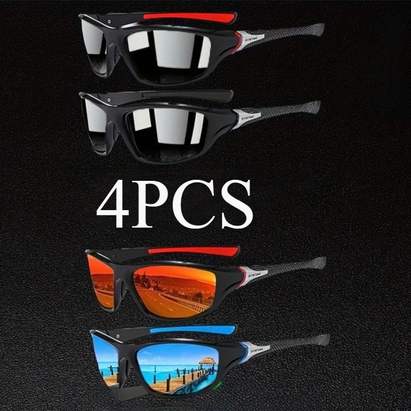 

4 пары поляризованных мужских и женских спортивных солнцезащитных очков, подходящих для отдыха на открытом воздухе на морском побережье и для приключений на открытом воздухе