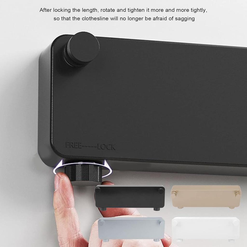 Retractable Clothesline, Retractable Laundry Line Double Stainless Steel Clothes Line Retracting Wall Mount Clothes Drying Line with Lock for Indoor