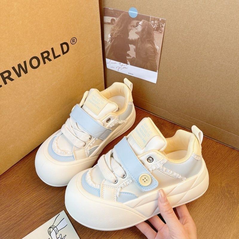 Dopamine bread little white shoes women's spring new thick-soled casual niche non-collision versatile student board shoes