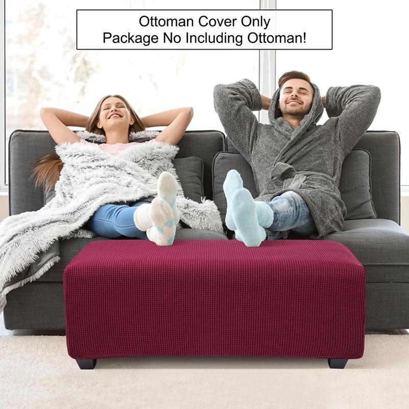 1 buc Husă Scaun Rectangulară Slipcover Mare Poliester Elastic Detașabilă Elastică Culoare Solidă Protector Taburet