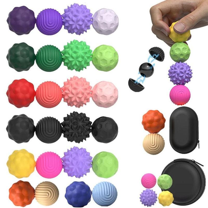 4/8 Stück Silikon Magnetisches Spielzeug Sensorisches Fidget-Spielzeug Stressabbau Angstzustände Autismus Entwicklungsspielzeug GZW