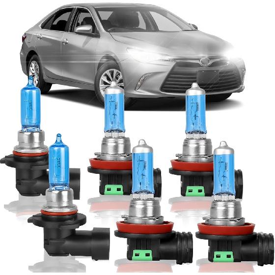 Fit For Toyota Prius 2010-2015 High Performance Halogen Headlight Bulbs,9005 High Beam + H11 Low Beam + H11 Fog Light Replacement Bulb Kit,Pack Of 6