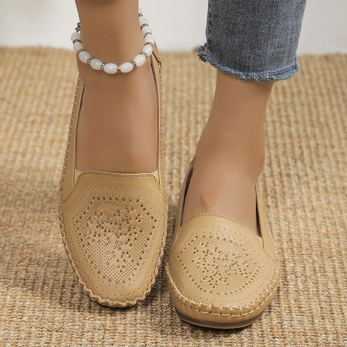 

Весенние женские дышащие туфли на плоской подошве, новые кожаные женские туфли без застежек на мягкой подошве, повседневные туфли для офиса и работы, для ходьбы 35