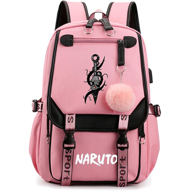Anime Naruto Ryggsäck Canvas Bokväska Back To School Väska för flicka Pojke Tonåring Skolväska Ryggsäck Herr Dam Fritid Resväska
