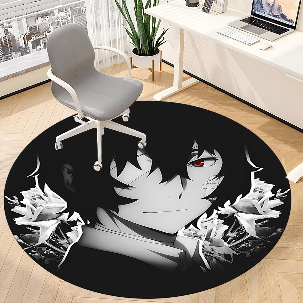 1PC Anime Character Office Round Rug, Non-slip, Soft and Durable Office Rug for Interior Decoration, Perfect for Office, Beautiful Decoration