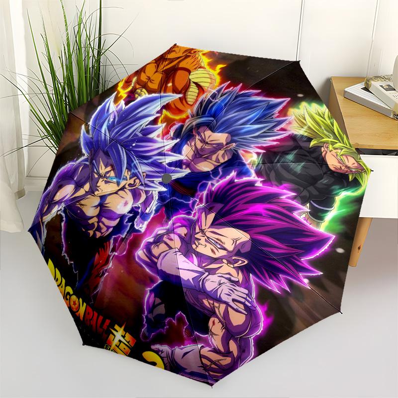 1 PC Automatic Folding Umbrella - Dragon Ball Pattern Portable Foldable Design With 8 Ribs Christmas Birthday Gifts