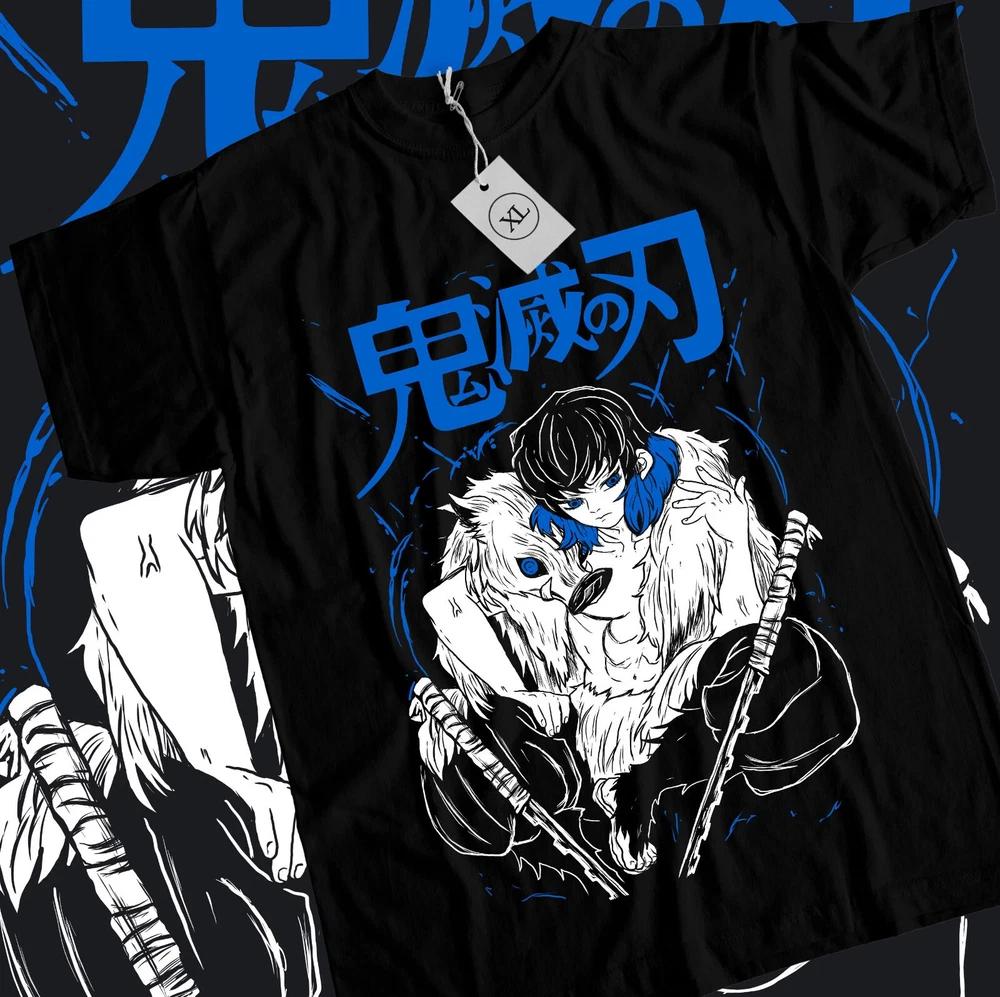 Demon Slayer Kimetsu No Yaiba Tshirt Inosuke Mask Anime Unisexga TShirt Black S