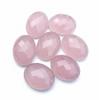 Natural Pink Lavender Chalcedony Oval Gemstones with Checkerboard Facets