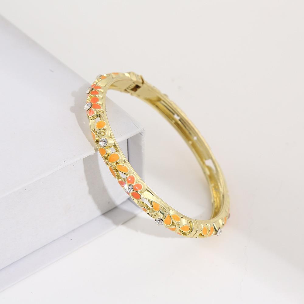 Colorful Enamel Bangle Vintage Flower Enamel Bangle Cloisonne Bracelet  Party Jewelry
