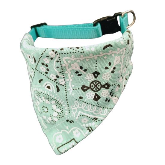 Dog Bandana Collar, Paisley Pattern Dog Bandana with D-Ring, No-Tie Adjustable Stylish Bandana Collar for Small Medium Large Dogs