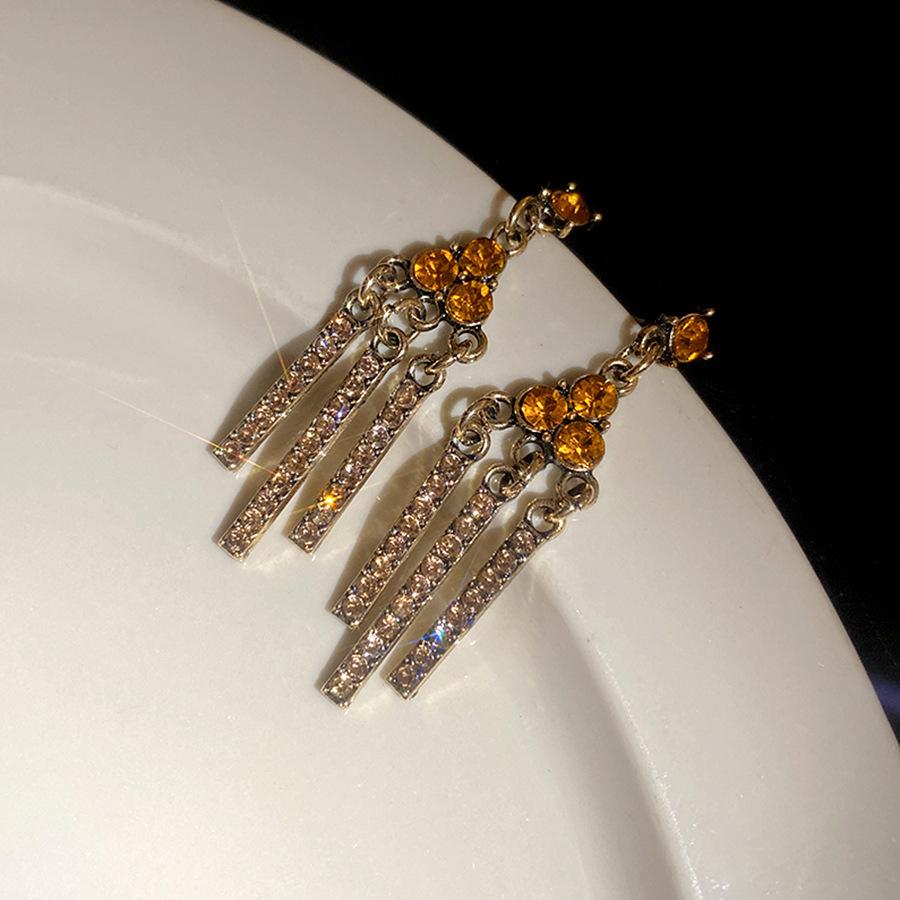 Vintage Multi-Layer Oval Rhinestone Jewelry Set, Luxury Clavicle Necklace for Women