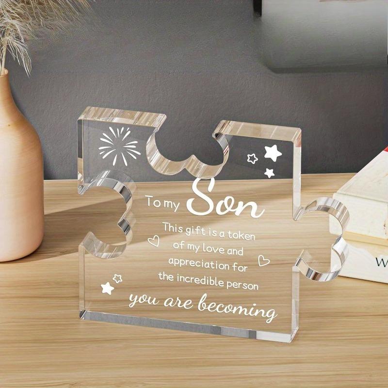 Puzzle Ornamen - Perfect Birthday, Graduation, or Back To School Gift for Son, Nurseries, Home Desk Living Room Acrylic Decoration, Classic Style H