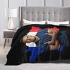 Mbappes Knitted Blanket Flannel France Football Ultra-Soft Throw Blankets for Bed Bed Rug