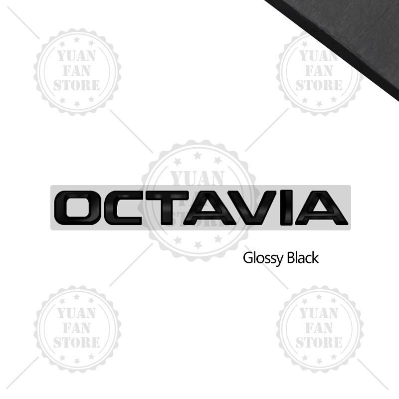 AHUQ1 Glossy Black For Skoda Octavia Rapid Kodiaq Karoq 4X4 Fabia Kamiq Superb Yeti Metal Badge 3D Stickers Car Trunk Body Decal