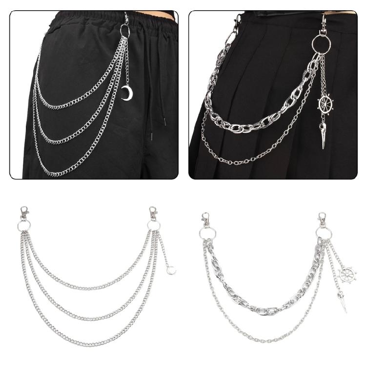 Hip Hop Pants Chain Stylish Links For Dancers Punk 2000s Trend Jean Multi-layer Chains for Edgy Streetwear Looks