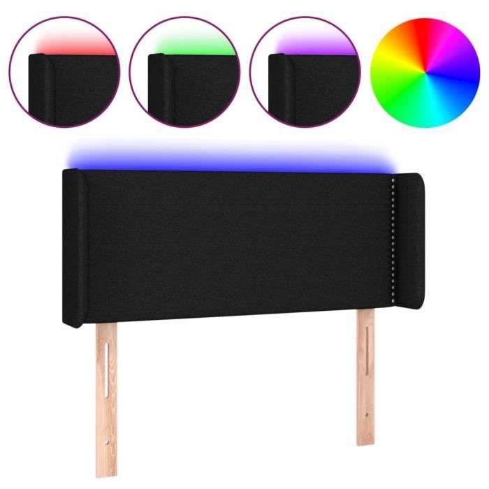 3123072 vidaXL LED Headboard Black 83x16x78-88 Cm Fabric