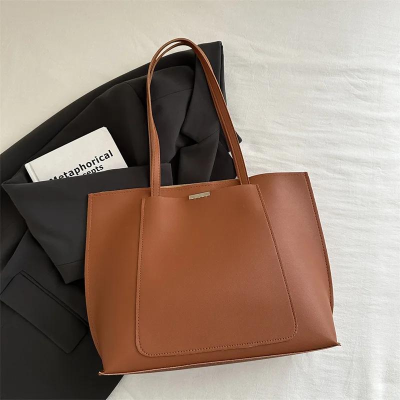 Large-capacity Shoulder Bag, Trendy Tote Bag, Retro Commuter Handbags, Winter Trend Korean Shoulder Bags for Women