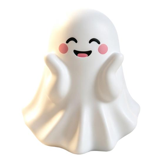 Small Ghost Statue for Shelf Halloween Cute Figurine, Mini Cartoon Statue, Little Spooky Desk Accessory Autumn Desktop Ornament Tiered Tray Home Table