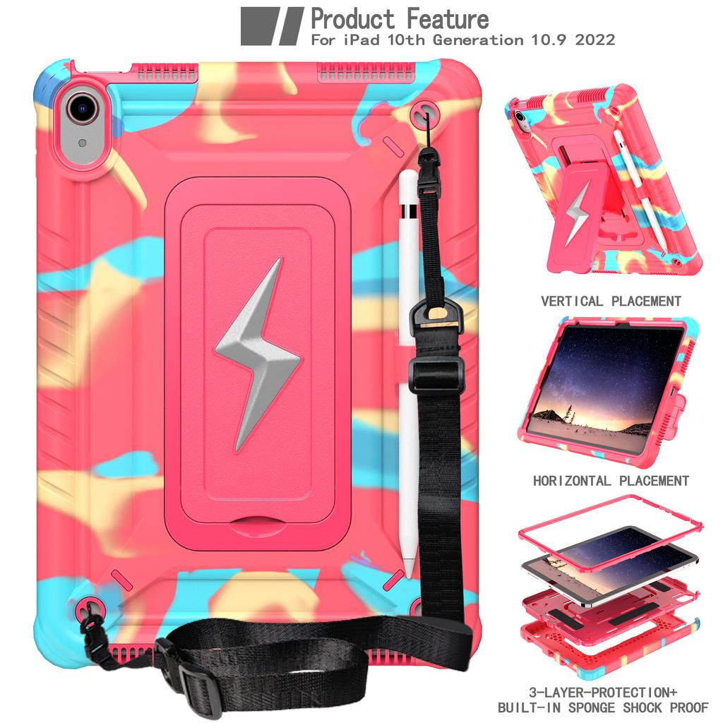 Heavy Duty Stand Case for IPad A16 2025 11th 10.9 2022 10th 10.2 7th 8th 9th Gen Air 1 2 Pro 9.7 2017 2018 3-in-1 Hybrid Cover